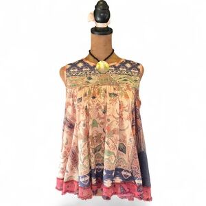Floral Fairycore Sleeveless Top - Multicolor Size S